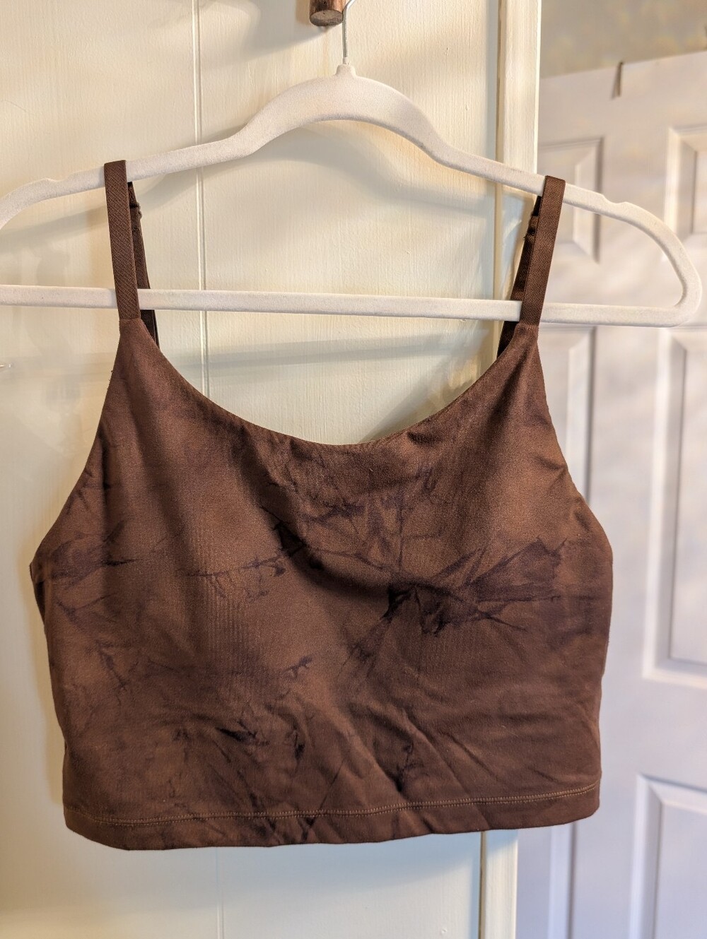 Alphalete brown tie-dye longline sports bra Large